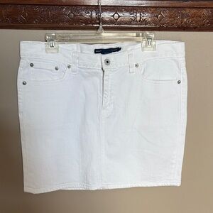 Ralph Lauren White denim Mini Skirt blue label cotton 5 pockets size 32 waist L